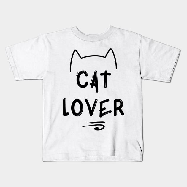 Cat Lover - Black Kids T-Shirt by quotysalad